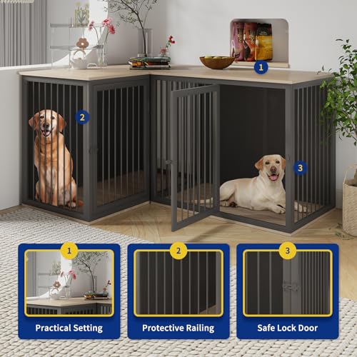 Dog Crate Furniture for 2 Dogs, view 4