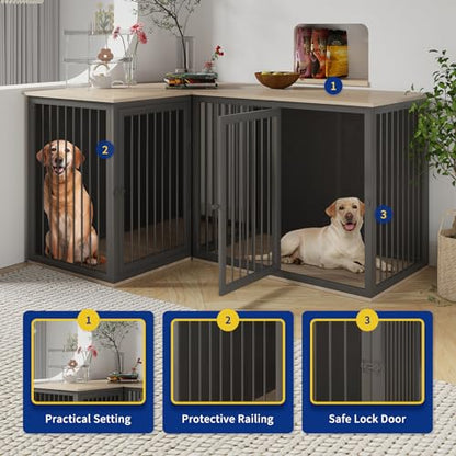 Dog Crate Furniture for 2 Dogs, view 4