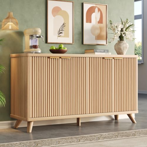 63" Fluted Sideboard Buffet Cabinet with Storage, view 2