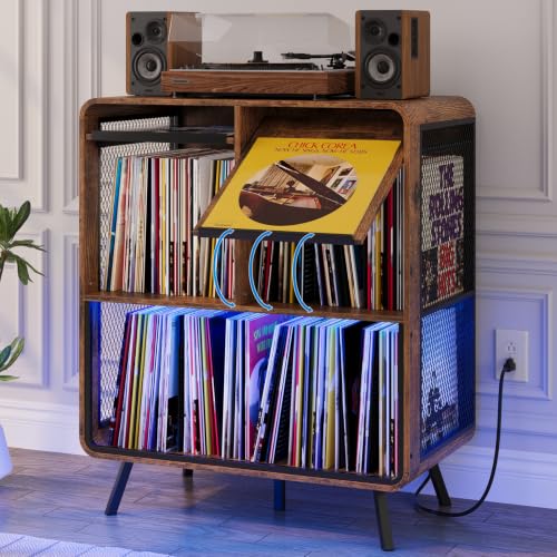 Record Player Stand with Vinyl Record Storage - Record Player Cabinet Table, view 2
