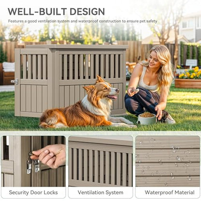29" Dog Crate w/Door Latch, Multi-Functional Dog Crate Furniture, view 4