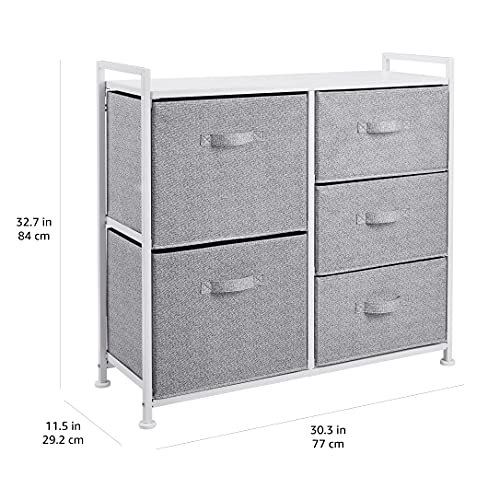 Bedroom Closet Organizer with 5-Fabric Storage Drawers for Clothes Storage, view 4