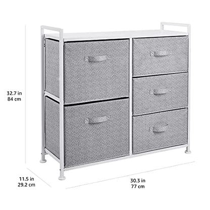 Bedroom Closet Organizer with 5-Fabric Storage Drawers for Clothes Storage, view 4