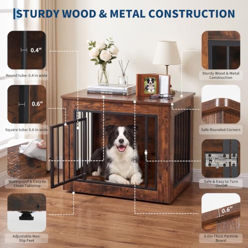 Dog Crate Furniture, 30" Modern Dog Kennel Indoor Side End Table, view 4