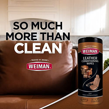Leather Cleaner Wipes - Clean Condition UV Protection Help Prevent Cracking or Fading of Furniture, Car Interior, Couch, and Shoes, 4 Pack