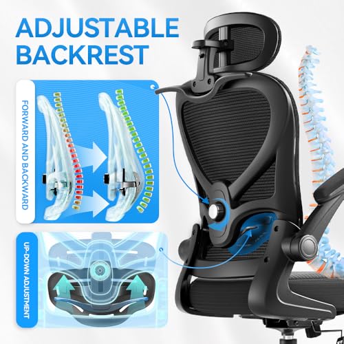 Ergonomic Office Chair, Mesh Home Office Desk Chairs with 3D Headrest, view 5