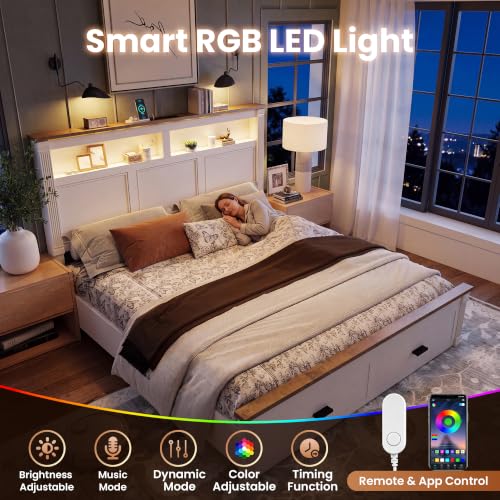 54" Tall King Bed Frame with Farmhouse Roman Column Headboard, view 6