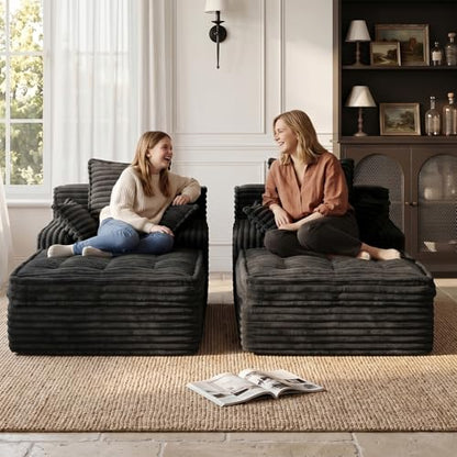 Boneless Chaise Lounge Couch Indoor, view 6