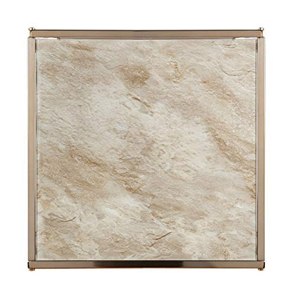 Simondley Faux Marble End Table - Transitional Design, Champagne Metal and Glass - Ideal for Living Room, Bedroom (CK1125002)