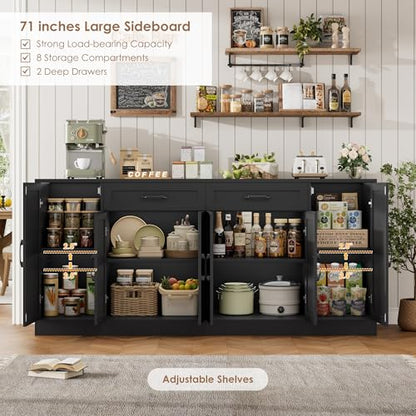 71” Large Buffet Cabinet with Storage, view 5