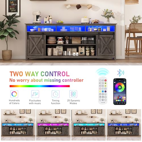 80" LED Farmhouse TV Stand for 90/85/80 Inch TVs, view 6