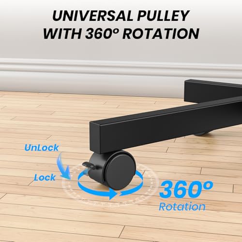 Mobile TV Cart Rolling TV Stand for 23-60 Inch LCD LED Flat Curved Screens up to 88 lbs - Height Adjustable Portable TV Stand on Wheels - Outdoor TV Stand Mount, Max VESA 400x400mm, Black