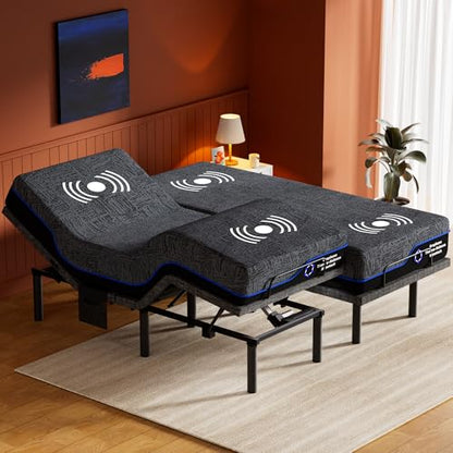 Amada Split King Adjustable Bed Frame and 14 Inch Cooling Gel Memory Foam, view 2