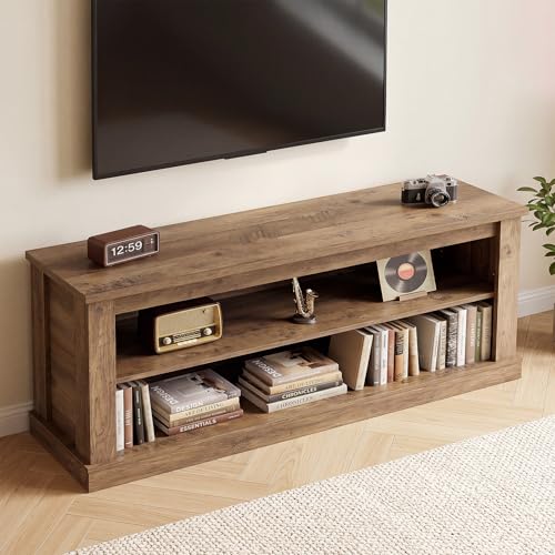 63" TV Stand for TVs up to 70", Rustic Television Stand with 2 Open Shelves, view 6
