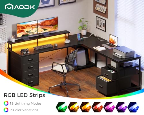 66" L Shaped Computer Desk, view 7