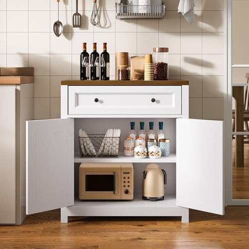 Storage Cabinet with Adjustable Shelf, 2-Door Farmhouse Buffet, view 6