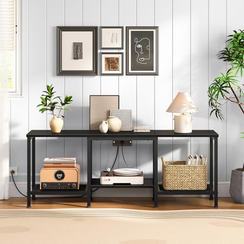TV Stand with Charging Station to 55 Inches, LED Entertainment Center, view 5