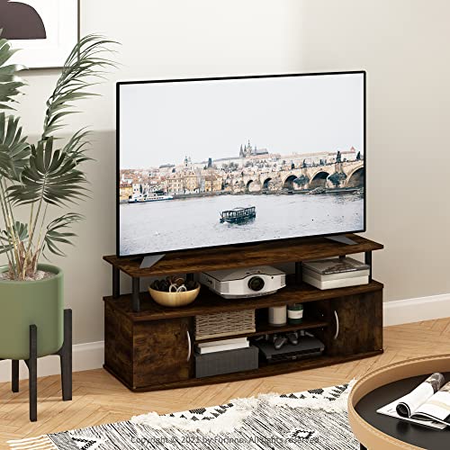 Jaya Entertainment Center Stand Unit/TV Desk for up to 55 inch, Amber Pine/Black, view 4