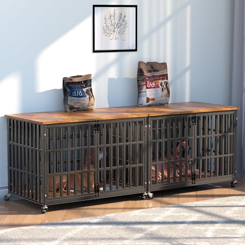 38 Inch Dog Crate Furniture, Heavy Duty Wooden Dog Kennel, view 3