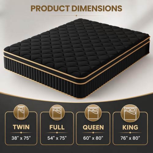 King 12 Inch Hybrid Mattress in a Box with Medium Firm Support, view 4