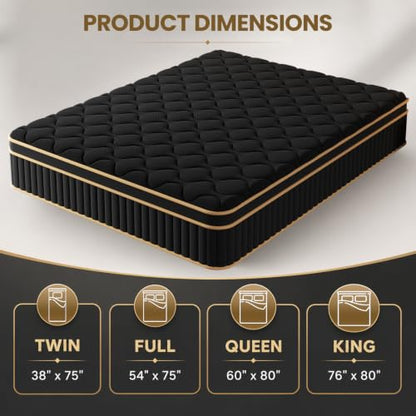 King 12 Inch Hybrid Mattress in a Box with Medium Firm Support, view 4