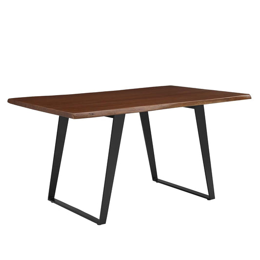Astound Dining Table 60 Inch Live Edge Acacia Wood Black Walnut Finish Modern Kitchen Room Entertaining Home Furniture Quality Stylish Elegant Durable Refined