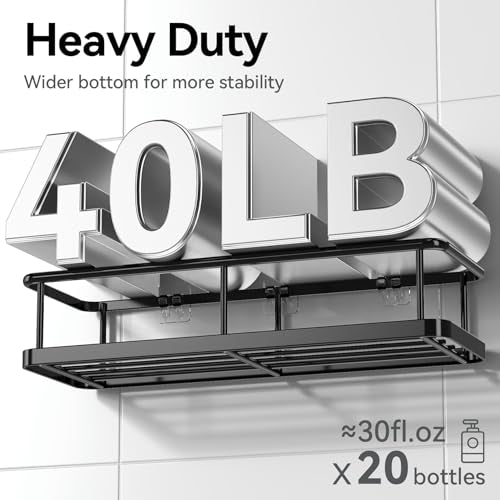 Shower Caddy Adhesive, 100% Rustproof Shower Organizer with Soap Holder, Large Capacity Shower Shelves for Inside Shower, No Drilling Bathroom Organizers and Storage for Home Decor 6 Pack