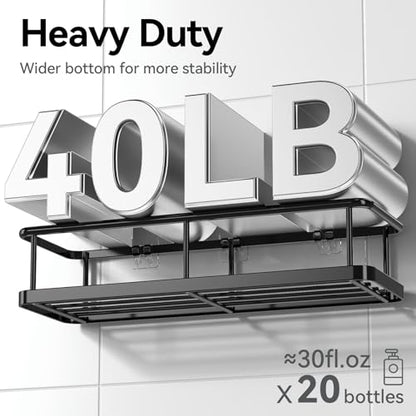 Shower Caddy Adhesive, 100% Rustproof Shower Organizer with Soap Holder, Large Capacity Shower Shelves for Inside Shower, No Drilling Bathroom Organizers and Storage for Home Decor 6 Pack