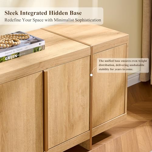 Modern 70" TV Stand Media Console for 80" TVs,Large Concealed Storage, view 6