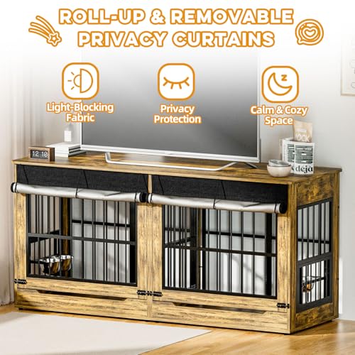 78" Double Dog Crate Furniture with Divider, view 6