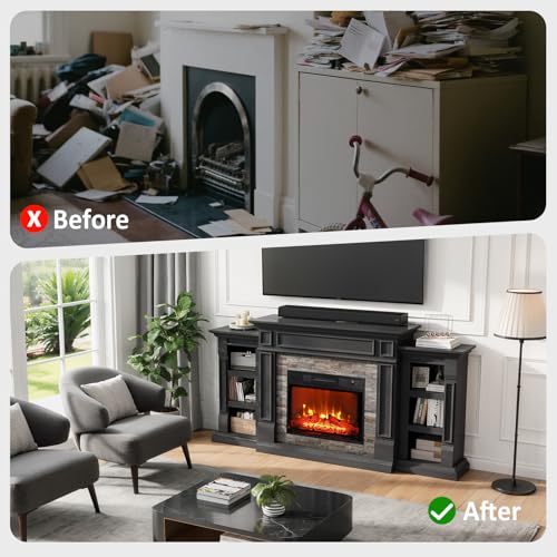 72" Electric Fireplace with Mantel Fireplace TV Stand for Living Room, view 6