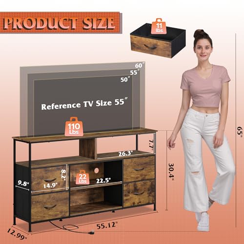 TV Stand Dresser for 50, 55, 60 inch TV, view 4