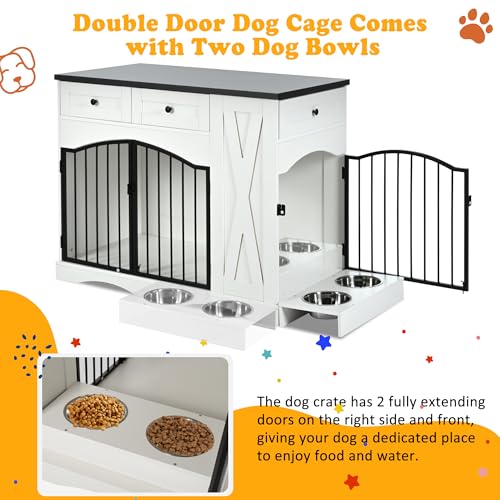 43" Decorative Dog Crate Furniture for Medium/Large Dogs with Storage, view 5