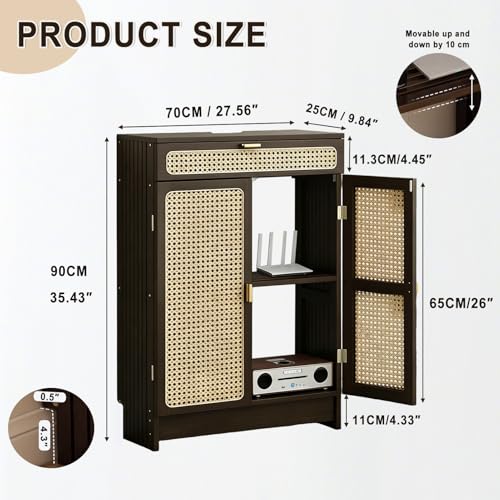 WiFi Router Storage Cabinet with Adjustable Shelves, No Back Panel, view 4