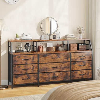 Dresser for Bedroom with 9 Fabric Drawers & 55.12" W Display Shelf, view 2