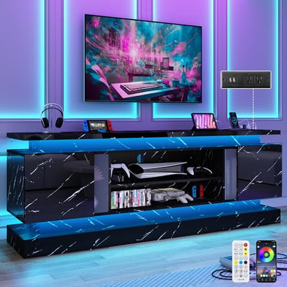 71IN LED TV Stands w/Power Outlet for 85/80/75 Inch TVs, view 2