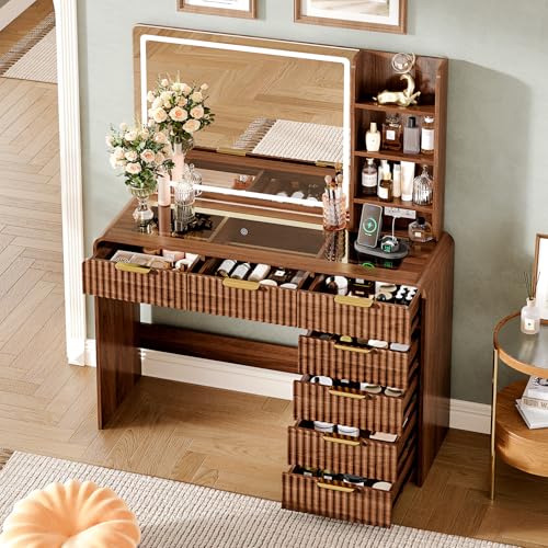47.2" Makeup Vanity with 30.7" Mirror and Lights, view 4