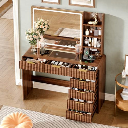 47.2" Makeup Vanity with 30.7" Mirror and Lights, view 4
