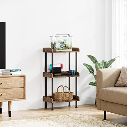 Bookshelf Small Book Shelf 3 Tier Wood Bookcase, view 5