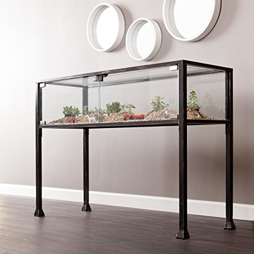 Terrarium Display Console - Transitional Design, Black Finish - Ideal for Entryway, Living Room (CK8863)