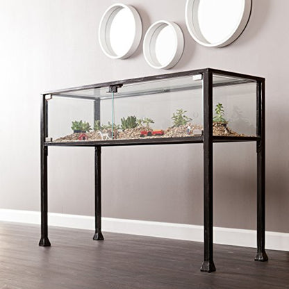 Terrarium Display Console - Transitional Design, Black Finish - Ideal for Entryway, Living Room (CK8863)