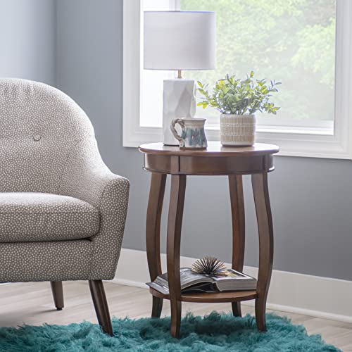 Powell Furniture Powell Hazelnut Round Shelf Table, 18"L x 18"W x 24"H
