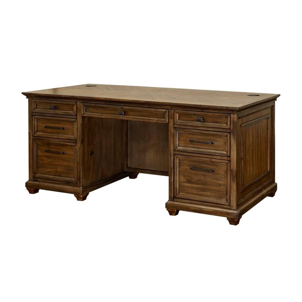68.5" W Wood Office Desk Executive Desk in Brown