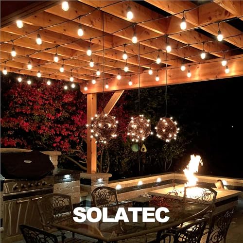 Solatec LED String Lights, Shatterproof 96FT 30 Hanging Sockets Commercial Grade Waterproof 2W Outdoor String Light Decor for Patio, Garden, Balcony, Deck S14 2W (30 Lights 96FT)