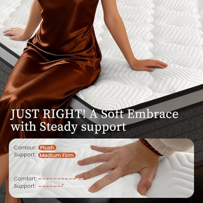 Queen Mattress 14 Inch Hybrid Queen Size-Gel Memory Foam Mattress in a Box, view 6
