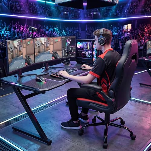 Video Game Chair, Ergonomic Computer Desk Chair, Lumbar Support, view 3