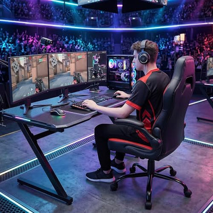 Video Game Chair, Ergonomic Computer Desk Chair, Lumbar Support, view 3