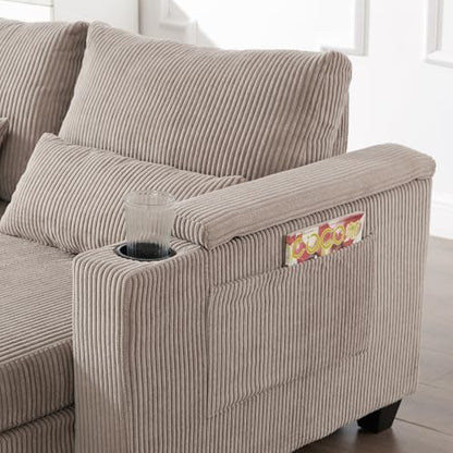 Modern 37.4" Upholstered Indoor Chaise Lounge with USB Ports, view 7