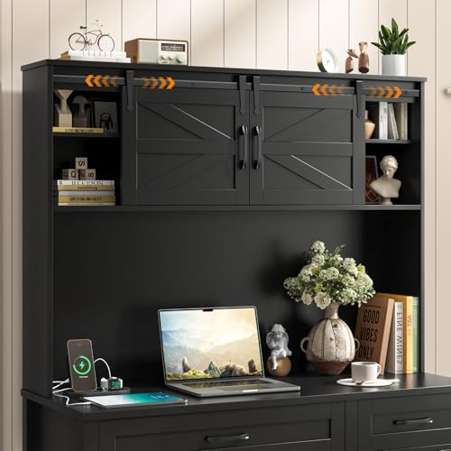 67" H Farmhouse Executive Desks with Charging Station, view 4