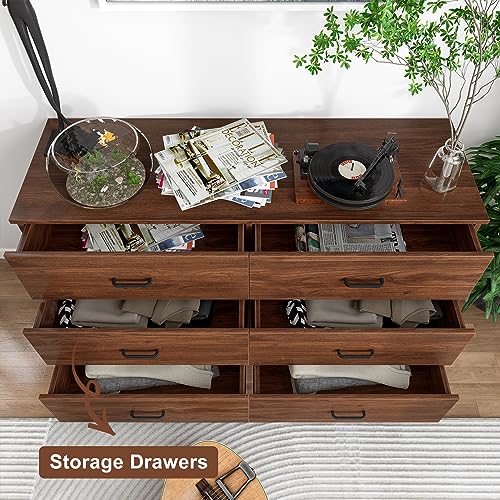 Wood Dresser for Bedroom, 6 Drawer Double Dresser, view 8